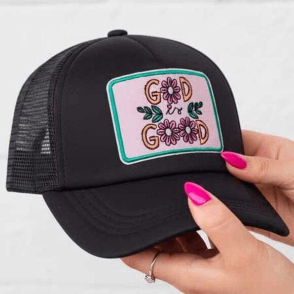 2/$30 Ladies Black Faith Trucker Hat - Picture 4 of 7